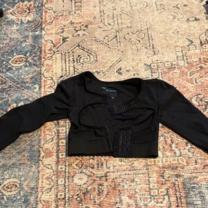 Black Long Sleeve Crop Top